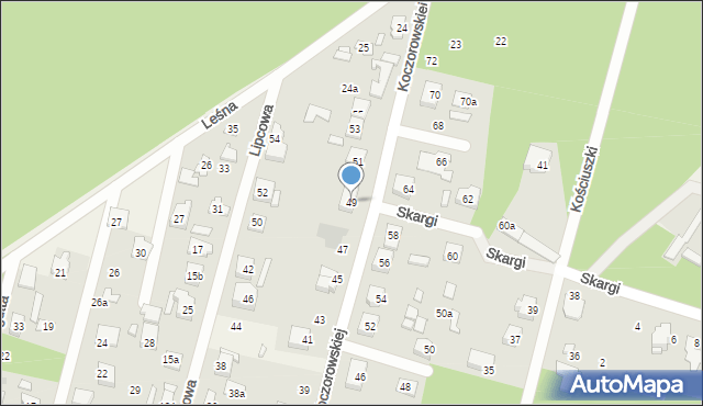 Ostrówek, Koczorowskiej, 49, mapa Ostrówek