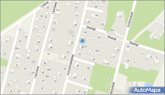 Ostrówek, Koczorowskiej, 54, mapa Ostrówek