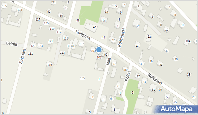 Ostrówek, Kolejowa, 101, mapa Ostrówek