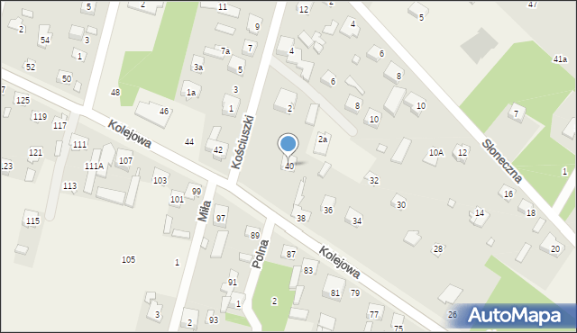 Ostrówek, Kolejowa, 40, mapa Ostrówek