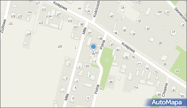 Ostrówek, Kolejowa, 91, mapa Ostrówek