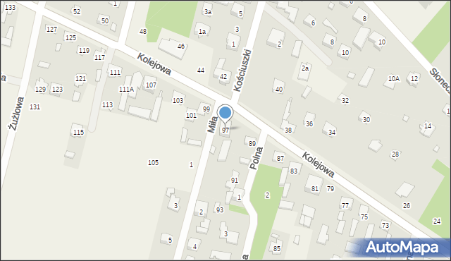 Ostrówek, Kolejowa, 97, mapa Ostrówek