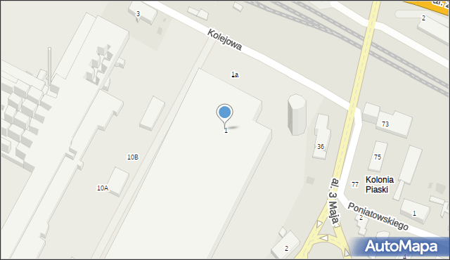 Ostrowiec Świętokrzyski, Kolejowa, 1, mapa Ostrowiec Świętokrzyski