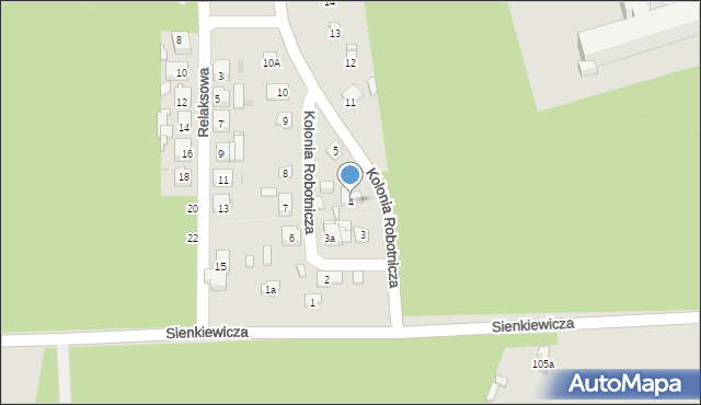 Ostrowiec Świętokrzyski, Kolonia Robotnicza, 4, mapa Ostrowiec Świętokrzyski