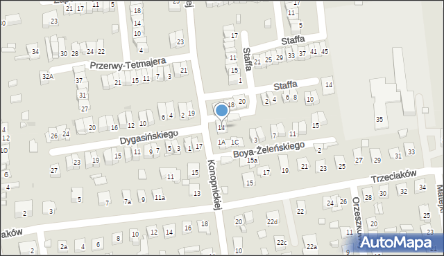 Ostrowiec Świętokrzyski, Konopnickiej Marii, 14, mapa Ostrowiec Świętokrzyski