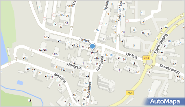 Ostrowiec Świętokrzyski, Kościelna, 17, mapa Ostrowiec Świętokrzyski