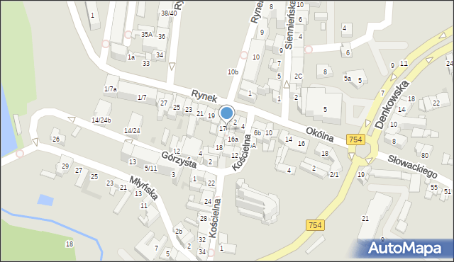 Ostrowiec Świętokrzyski, Kościelna, 18b, mapa Ostrowiec Świętokrzyski