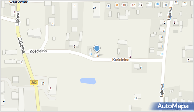 Ostrowite, Kościelna, 3a, mapa Ostrowite