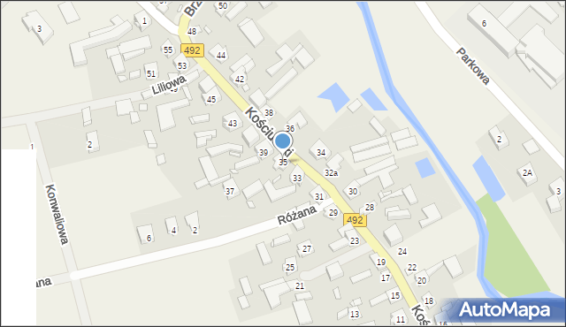 Ostrowy nad Okszą, Kościuszki Tadeusza, gen., 35, mapa Ostrowy nad Okszą