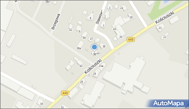 Ostrzeszów, Kościuszki Tadeusza, gen., 38, mapa Ostrzeszów