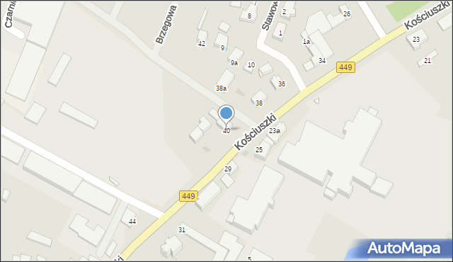 Ostrzeszów, Kościuszki Tadeusza, gen., 40, mapa Ostrzeszów