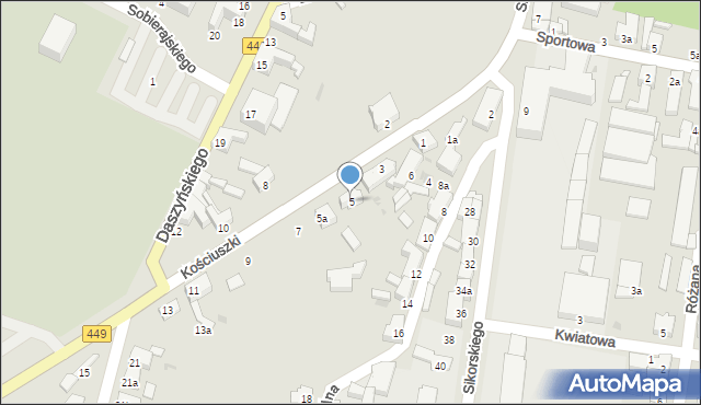Ostrzeszów, Kościuszki Tadeusza, gen., 5, mapa Ostrzeszów