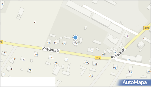 Ostrzeszów, Kościuszki Tadeusza, gen., 50A, mapa Ostrzeszów
