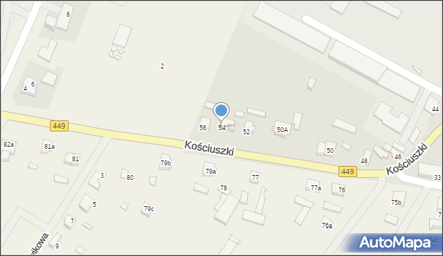 Ostrzeszów, Kościuszki Tadeusza, gen., 54, mapa Ostrzeszów