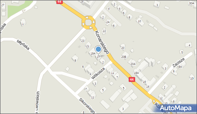 Oświęcim, Konarskiego Stanisława, 17, mapa Oświęcimia