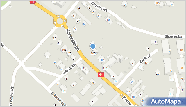 Oświęcim, Konarskiego Stanisława, 20B, mapa Oświęcimia