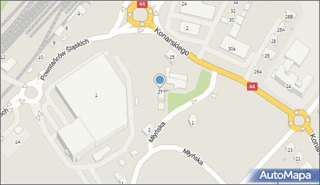 Oświęcim, Konarskiego Stanisława, 27, mapa Oświęcimia