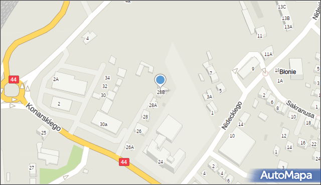 Oświęcim, Konarskiego Stanisława, 28B, mapa Oświęcimia