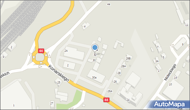 Oświęcim, Konarskiego Stanisława, 32, mapa Oświęcimia