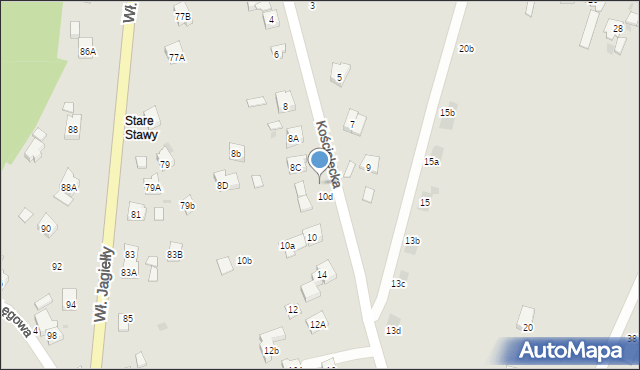 Oświęcim, Kościelecka, 10g, mapa Oświęcimia