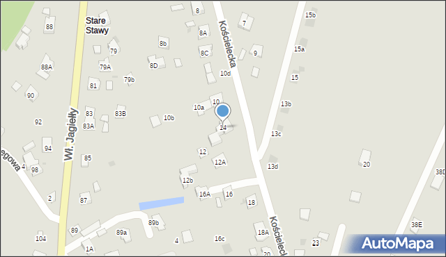 Oświęcim, Kościelecka, 14, mapa Oświęcimia