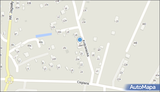Oświęcim, Kościelecka, 18A, mapa Oświęcimia