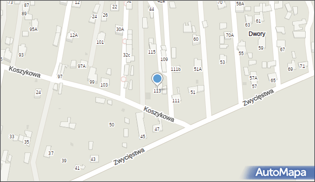 Oświęcim, Koszykowa, 113, mapa Oświęcimia