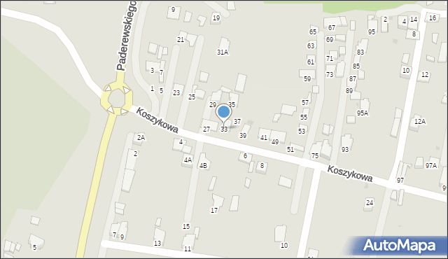 Oświęcim, Koszykowa, 33, mapa Oświęcimia