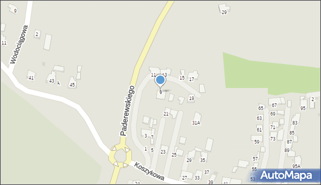 Oświęcim, Koszykowa, 9, mapa Oświęcimia