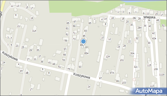 Oświęcim, Koszykowa, 91, mapa Oświęcimia