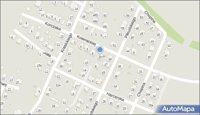 Oświęcim, Kownackiej Marii Ludwiki, 10, mapa Oświęcimia