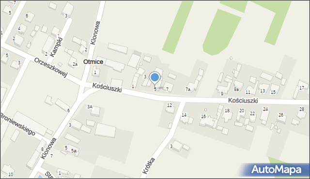 Otmice, Kościuszki Tadeusza, gen., 5, mapa Otmice