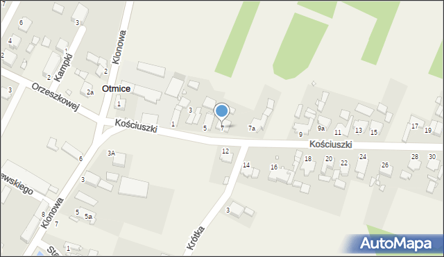 Otmice, Kościuszki Tadeusza, gen., 7, mapa Otmice