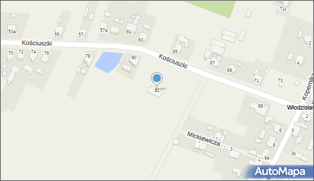 Otmice, Kościuszki Tadeusza, gen., 82, mapa Otmice