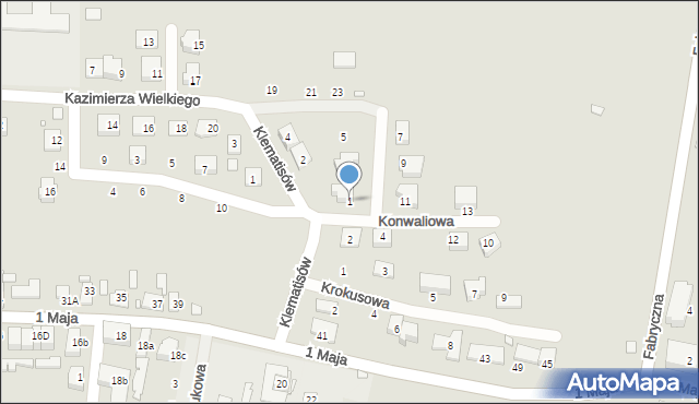 Otmuchów, Konwaliowa, 1, mapa Otmuchów