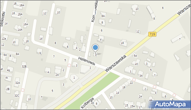 Otrębusy, Komorowska, 2, mapa Otrębusy