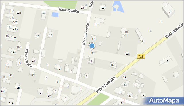 Otrębusy, Komorowska, 6, mapa Otrębusy