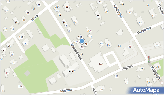 Otwock, Kołłątaja Hugo, 71, mapa Otwock