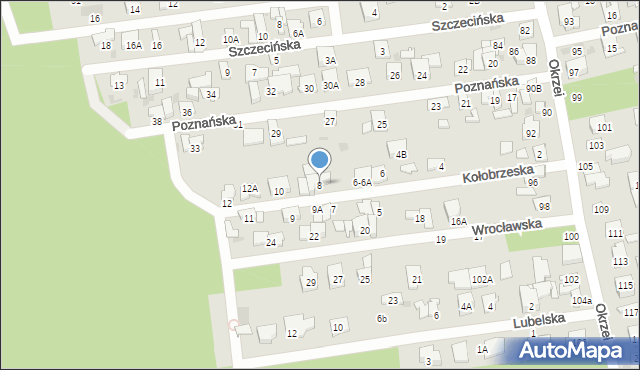 Otwock, Kołobrzeska, 8, mapa Otwock