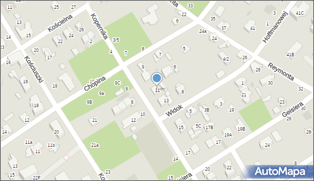Otwock, Kopernika Mikołaja, 11, mapa Otwock