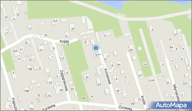 Otwock, Koralowa, 5, mapa Otwock