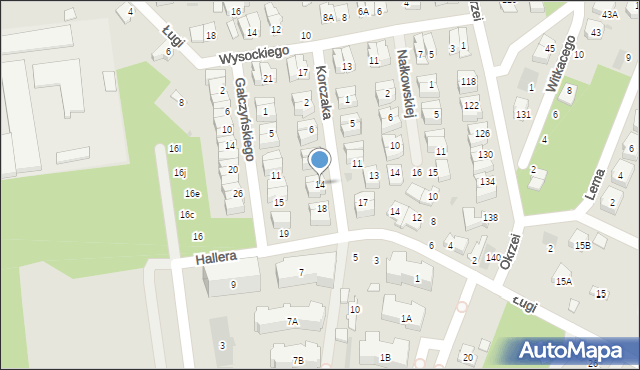 Otwock, Korczaka Janusza, 14, mapa Otwock