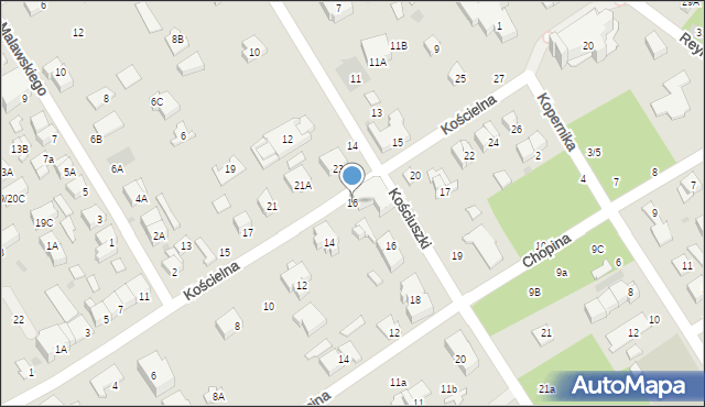 Otwock, Kościelna, 16, mapa Otwock