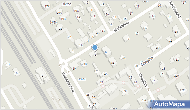 Otwock, Kościelna, 4, mapa Otwock