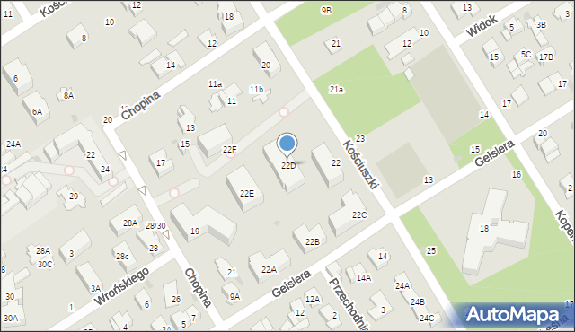 Otwock, Kościuszki Tadeusza, gen., 22D, mapa Otwock