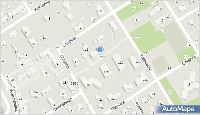 Otwock, Kościuszki Tadeusza, gen., 22F, mapa Otwock