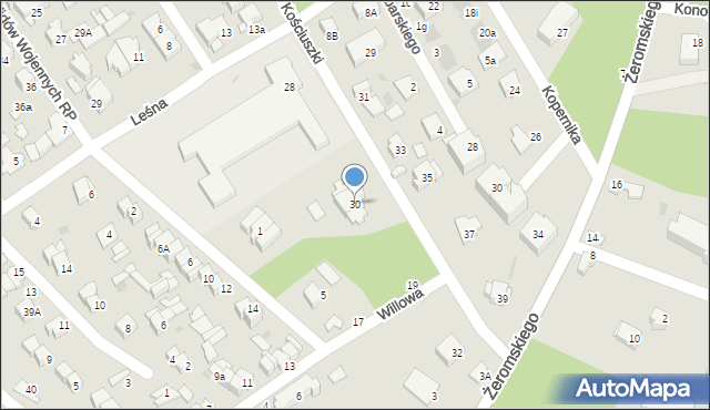 Otwock, Kościuszki Tadeusza, gen., 30, mapa Otwock