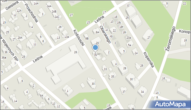 Otwock, Kościuszki Tadeusza, gen., 31, mapa Otwock