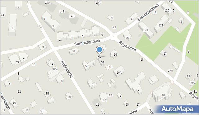 Otwock, Kościuszki Tadeusza, gen., 5A, mapa Otwock