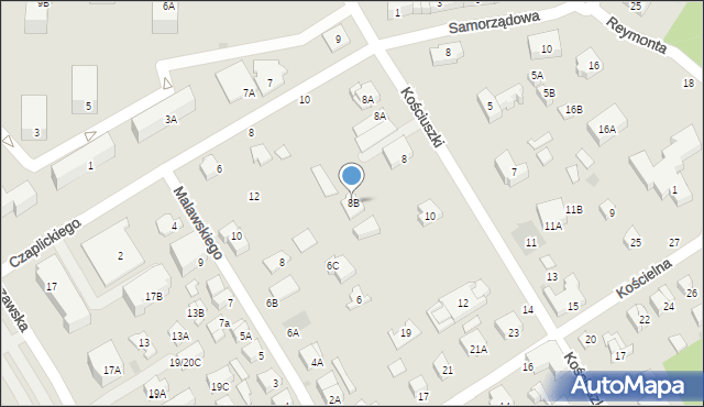 Otwock, Kościuszki Tadeusza, gen., 8B, mapa Otwock